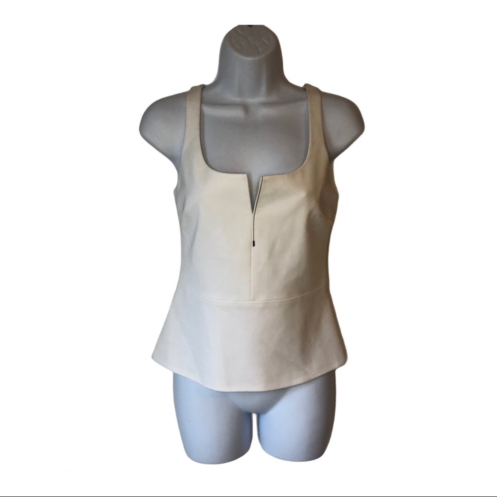 NWOT Cushnie White Peplum Tank